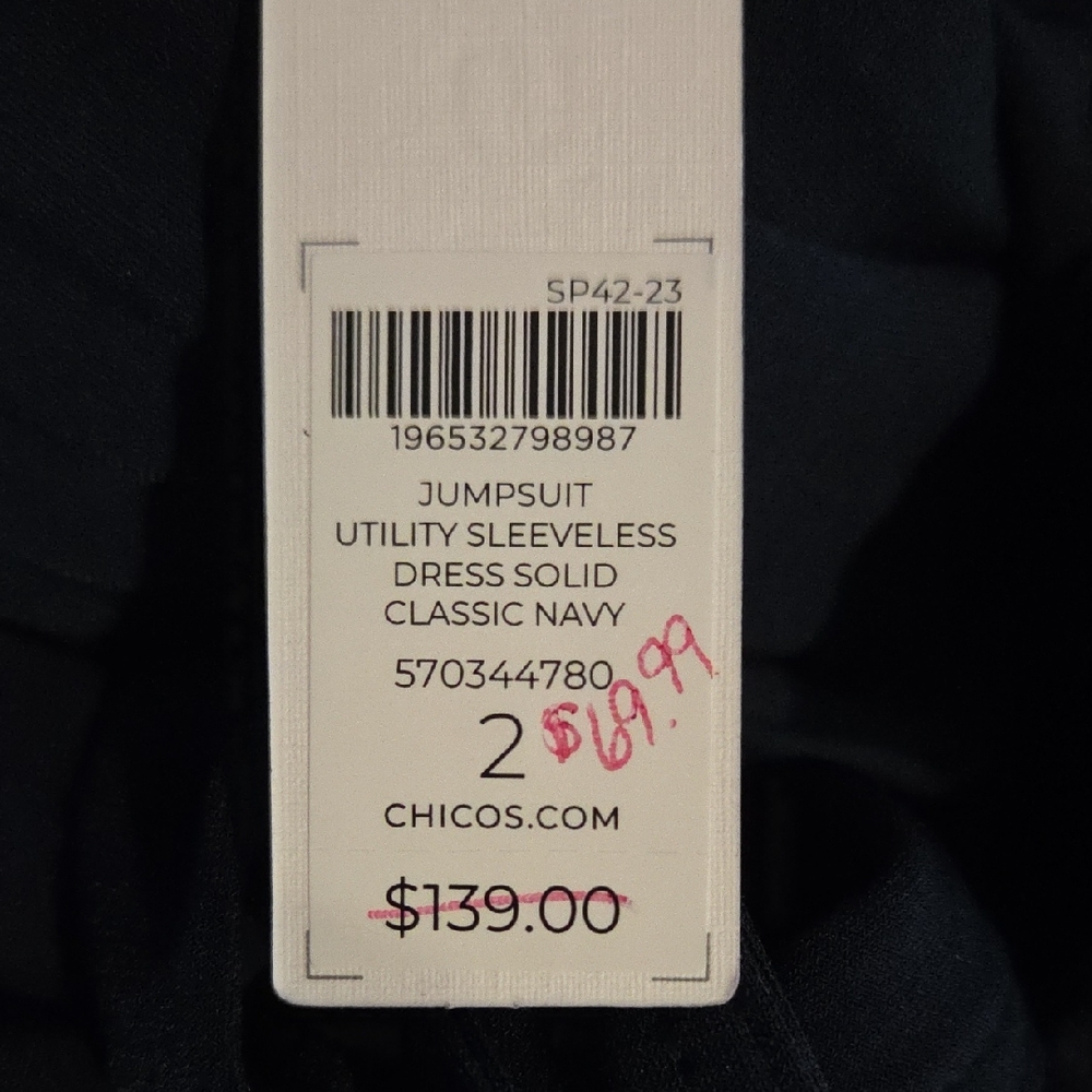 Chico's Classic Navy Utility Jumpsuit